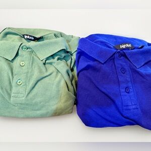 LOT of 2 Big Dude Short Sleeve Collar Polo Shirts Size 9XL Tall X2